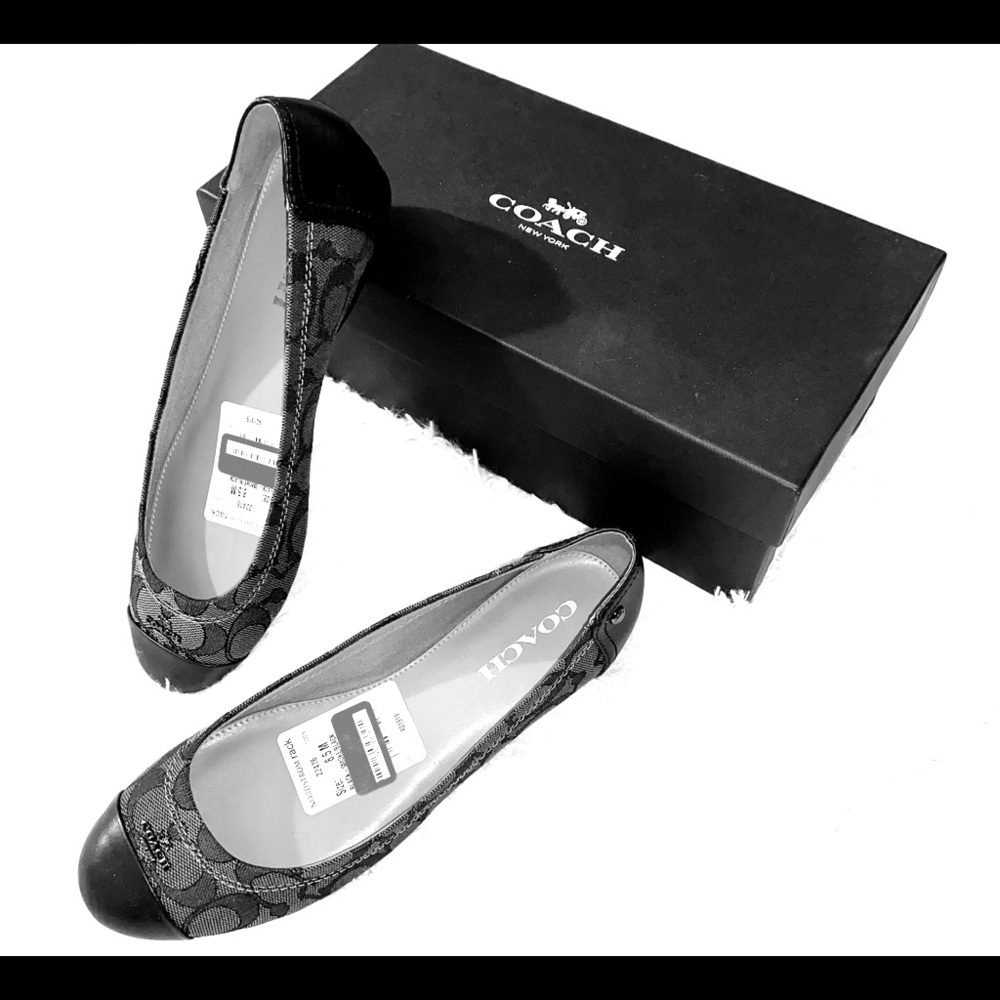 NWT Black Coach Flats size 8.5!
